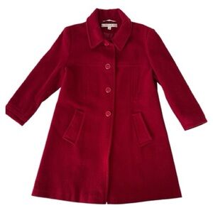 Larry Levine Classic Red Wool Blend Coat Size 14